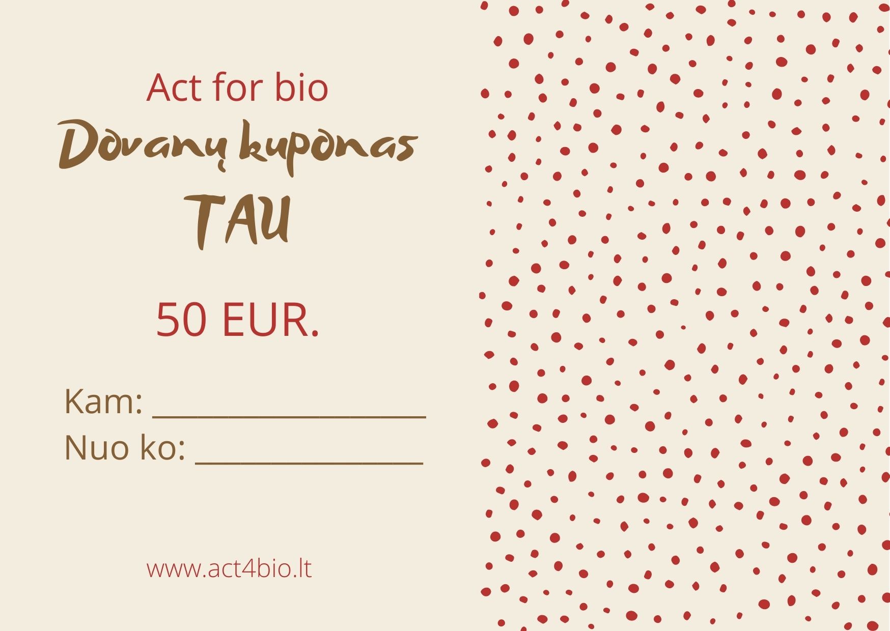 Dovanų kuponas Dovanų kuponas